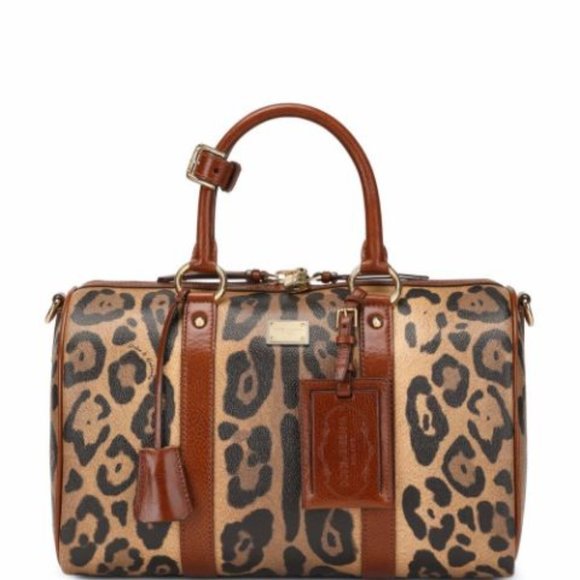 Dolce & Gabbana Handbags - "Exude Elegance with the DOLCE & GABBANA Leopard-Print Crespo Handbag for Women"